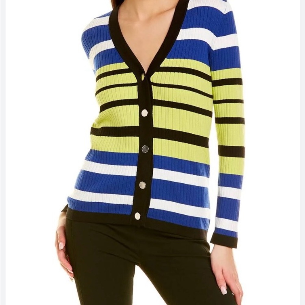 Women’s Jones New York Blue and Green V-Neck Cardigan Sweater NWOT size XL